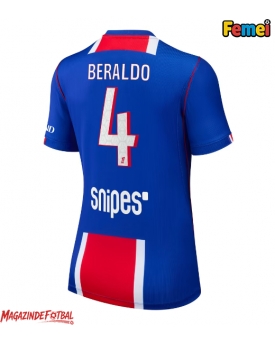 Paris Saint-Germain Lucas Beraldo #4 Tricou Fotbal Replică 2026-27 Femei Acasa Paris Saint-Germain Lucas Beraldo #4 Tricou Fotbal Replică 2026-27 Femei Acasa